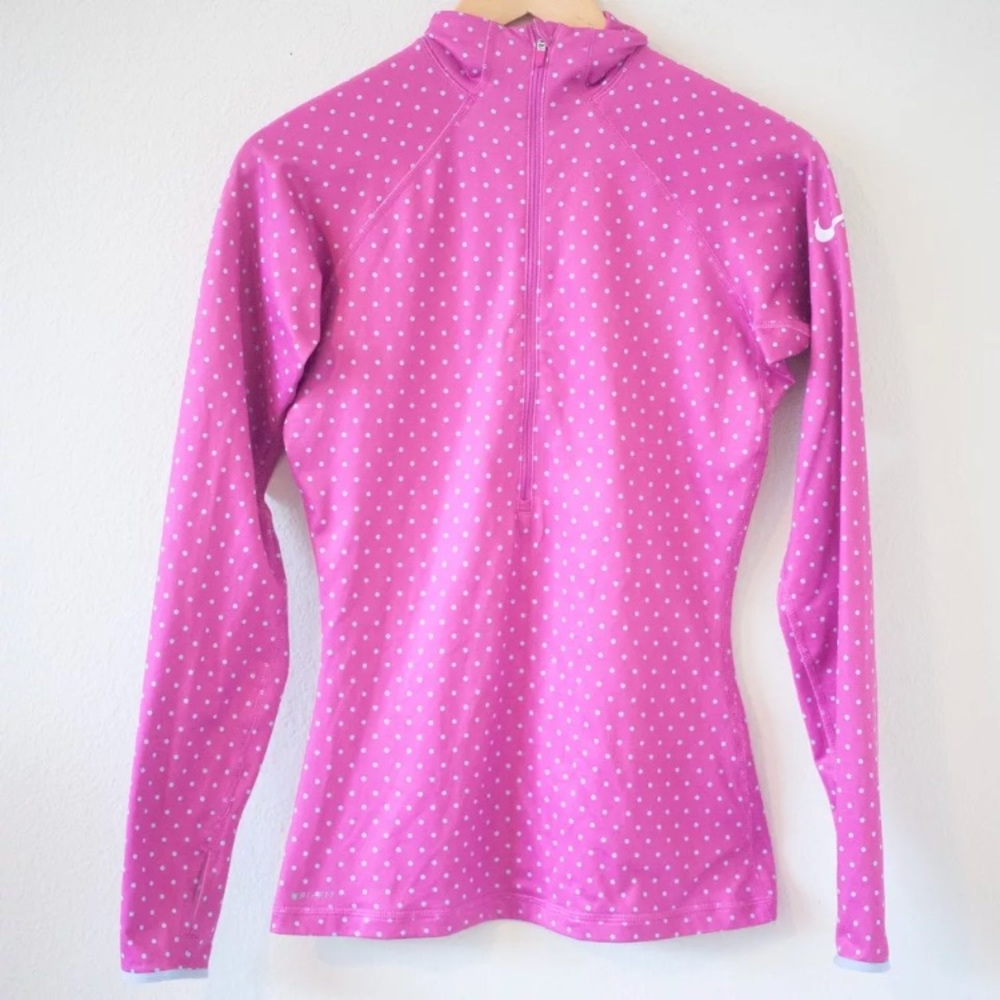 [Nike] Pink Polka Dot Half Zip Up